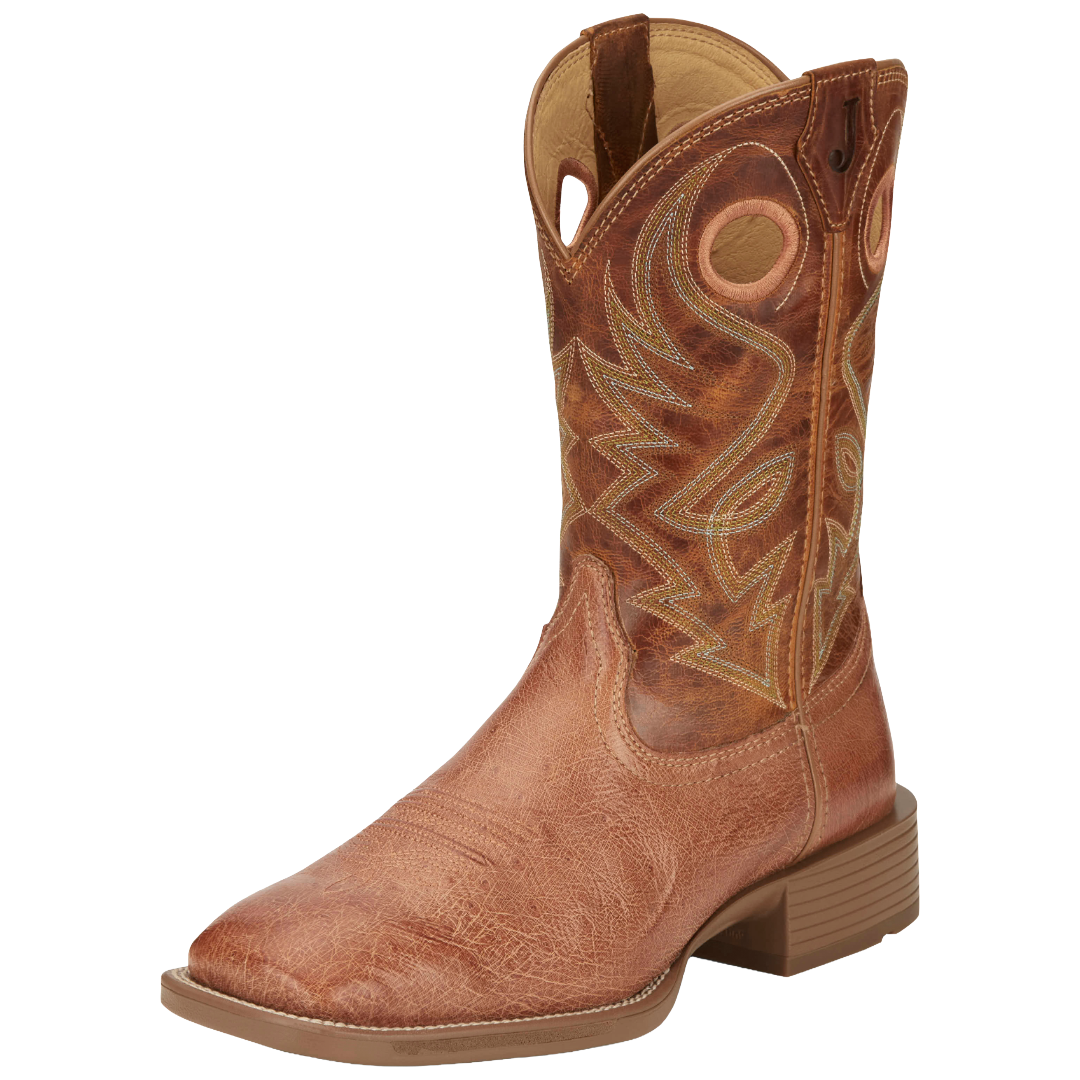 Justin Men's Roswell 11" Smooth Ostrich Square Toe Western Boot UN8750