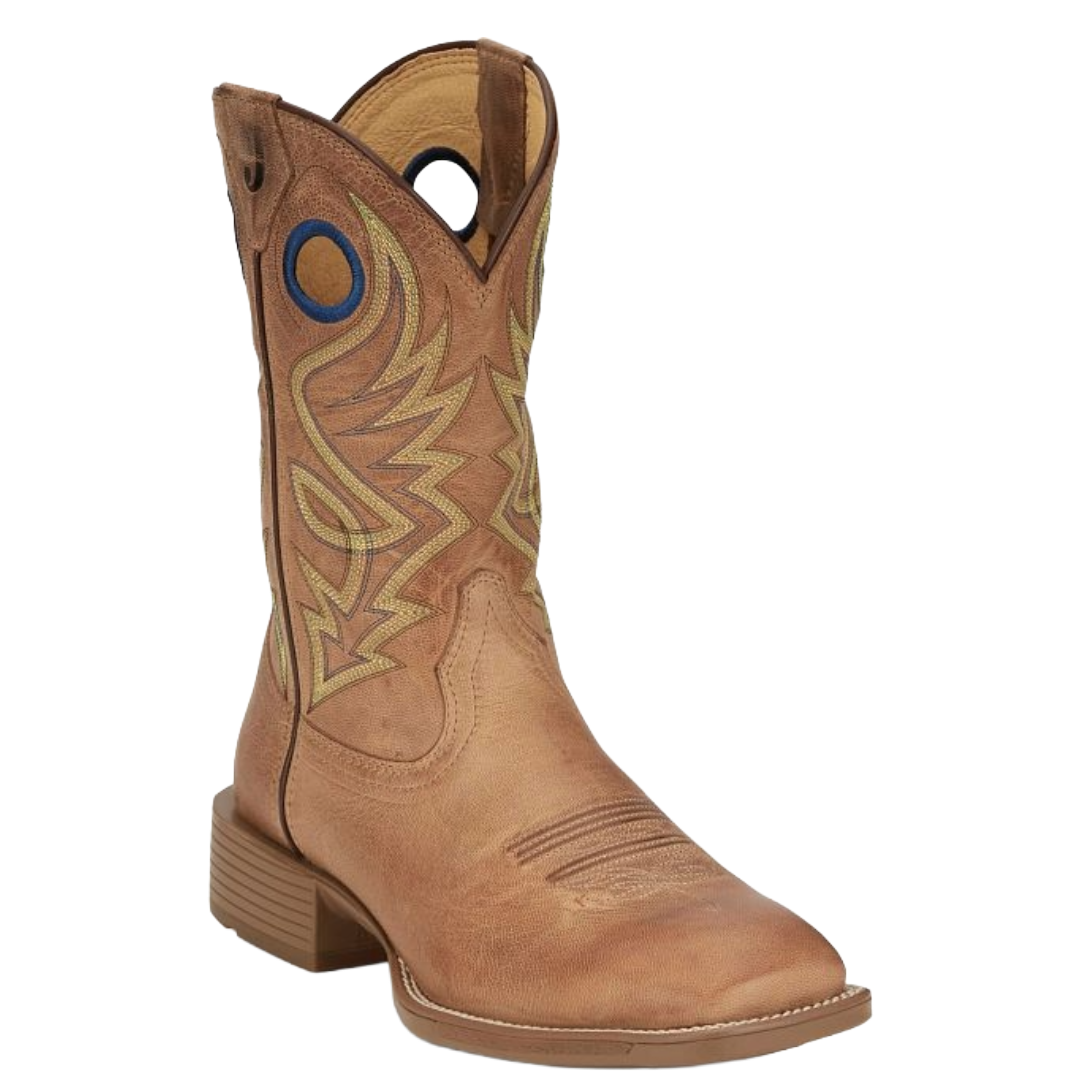 Justin Men's Pickett 11" Light Oak Wide Square Toe Western Boot UN7150