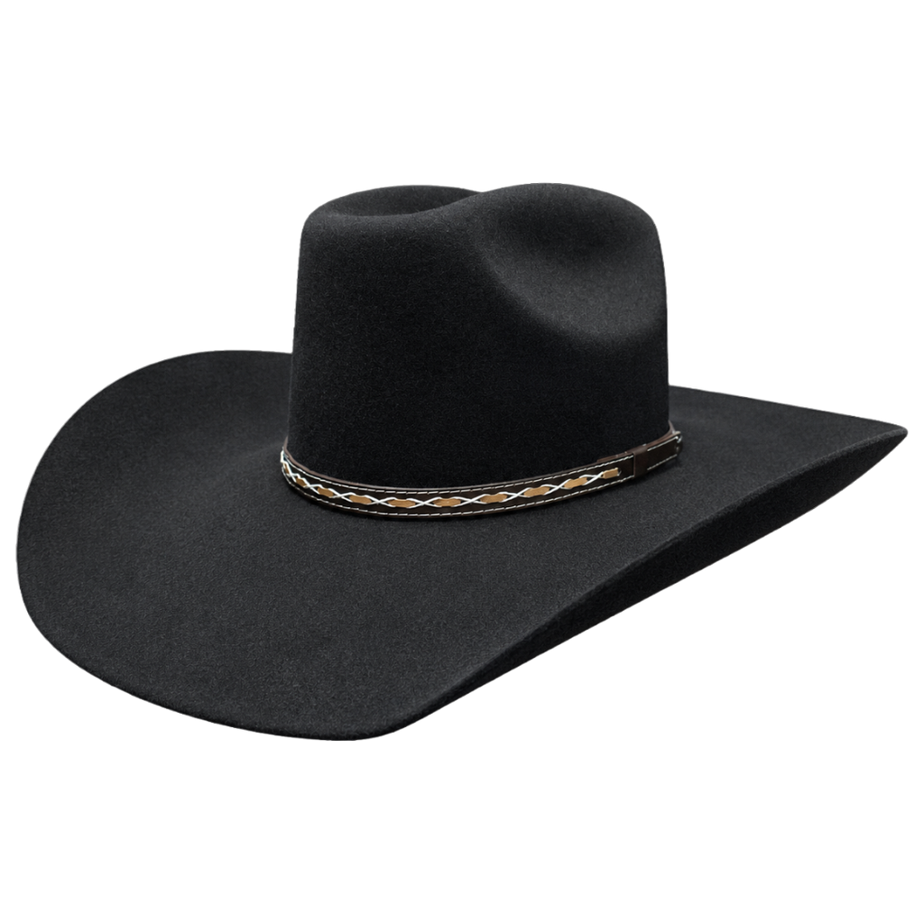 Stetson 3X Stallion Square With Eyelets Black Wool Western Hat SWSQRE-
