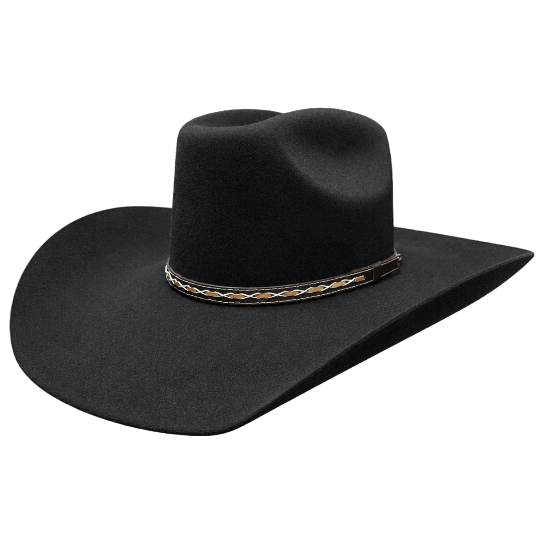 Stetson 3X Stallion Square With Eyelets Black Wool Western Hat SWSQRE-794207