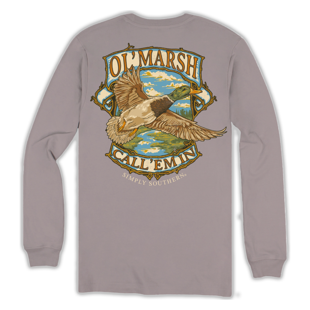 Simply Southern Men's Marsh Duck Driftwood T-Shirt MN-LS-MARSHDUCK-DRFTWD