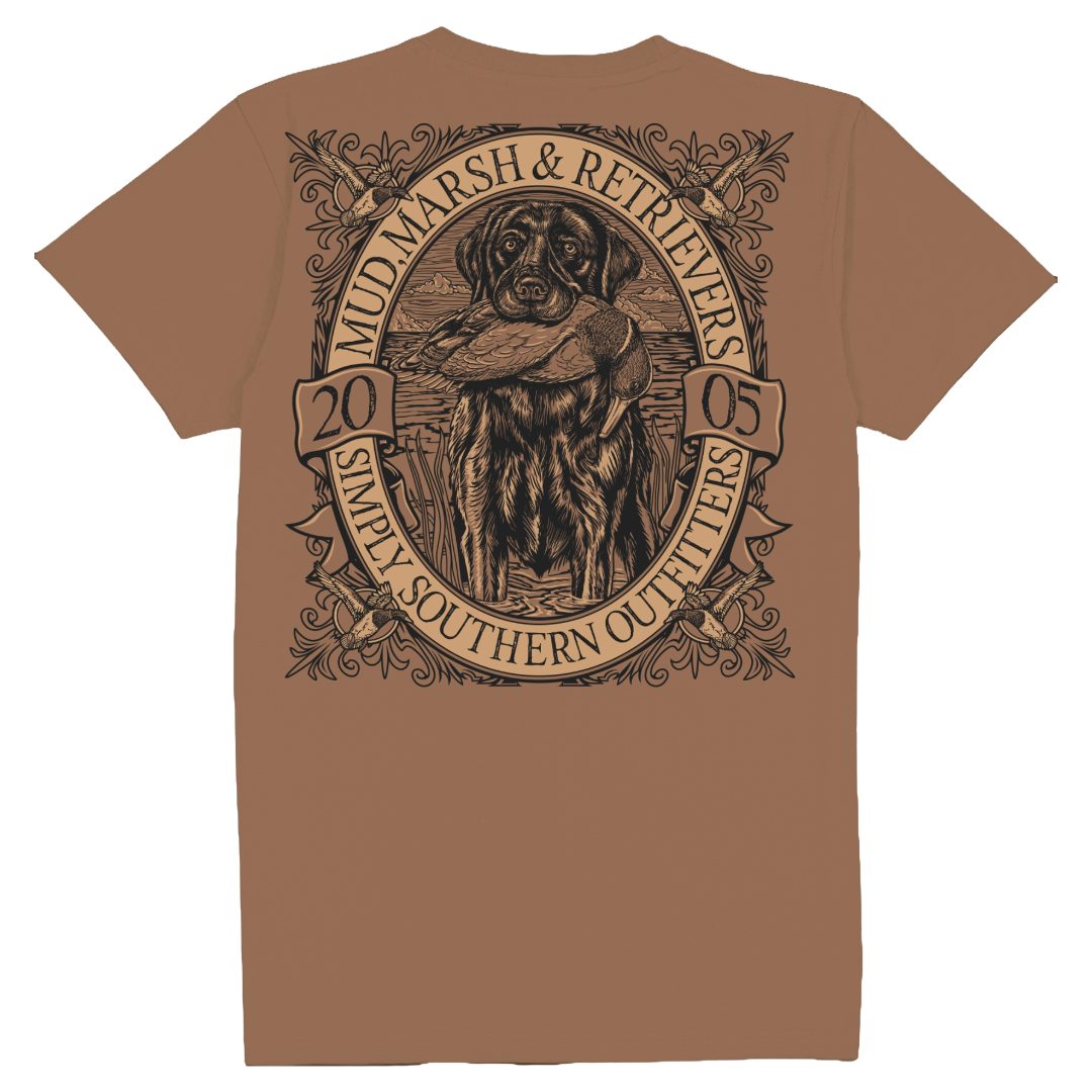 Simply Southern Men's Dog Emblem Chestnut T-Shirt MN-SS-DOGEMBLEM-CHSTNT