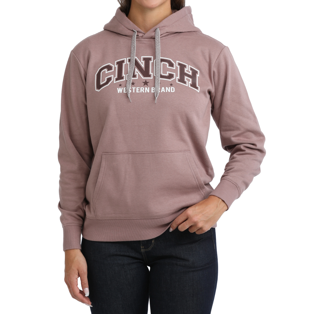 Cinch Ladies Lilac Fleece Logo Graphic Pullover Hoodie MAK7924001