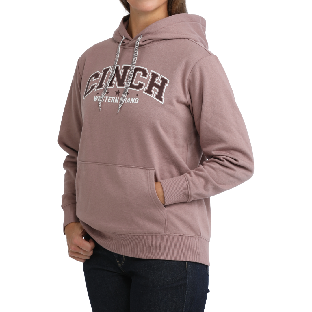 Cinch Ladies Lilac Fleece Logo Graphic Pullover Hoodie MAK7924001