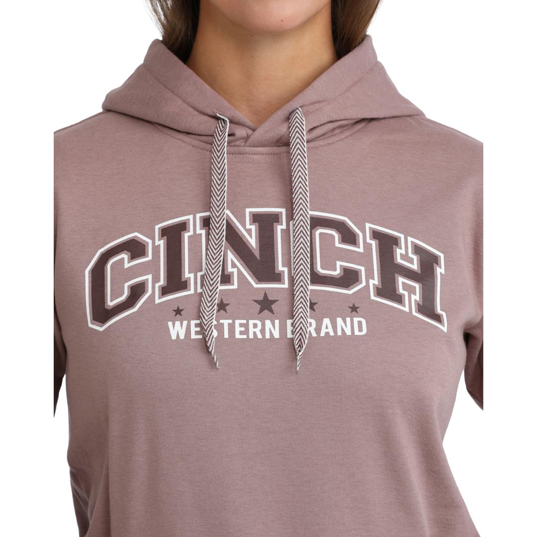 Cinch Ladies Lilac Fleece Logo Graphic Pullover Hoodie MAK7924001