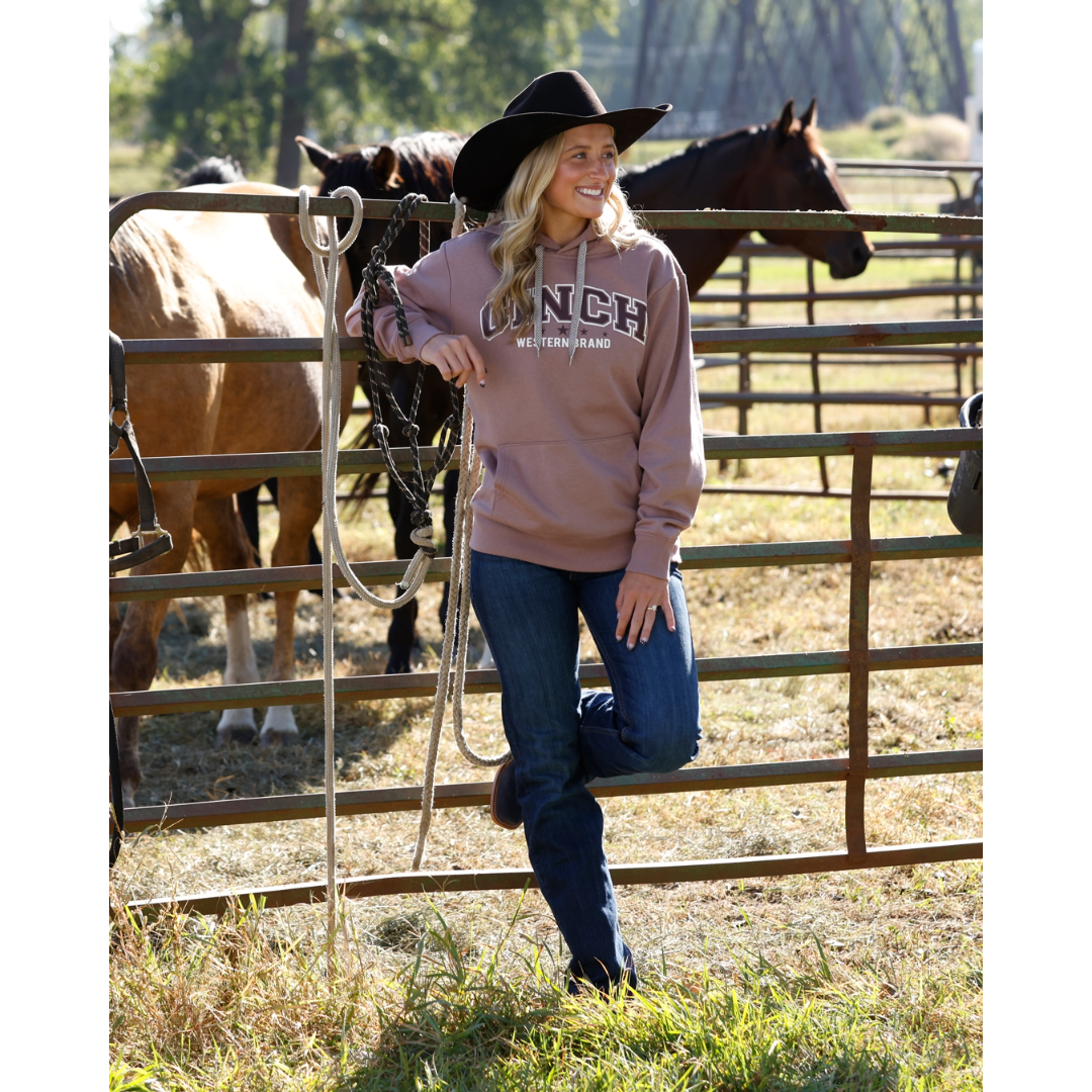 Cinch Ladies Lilac Fleece Logo Graphic Pullover Hoodie MAK7924001