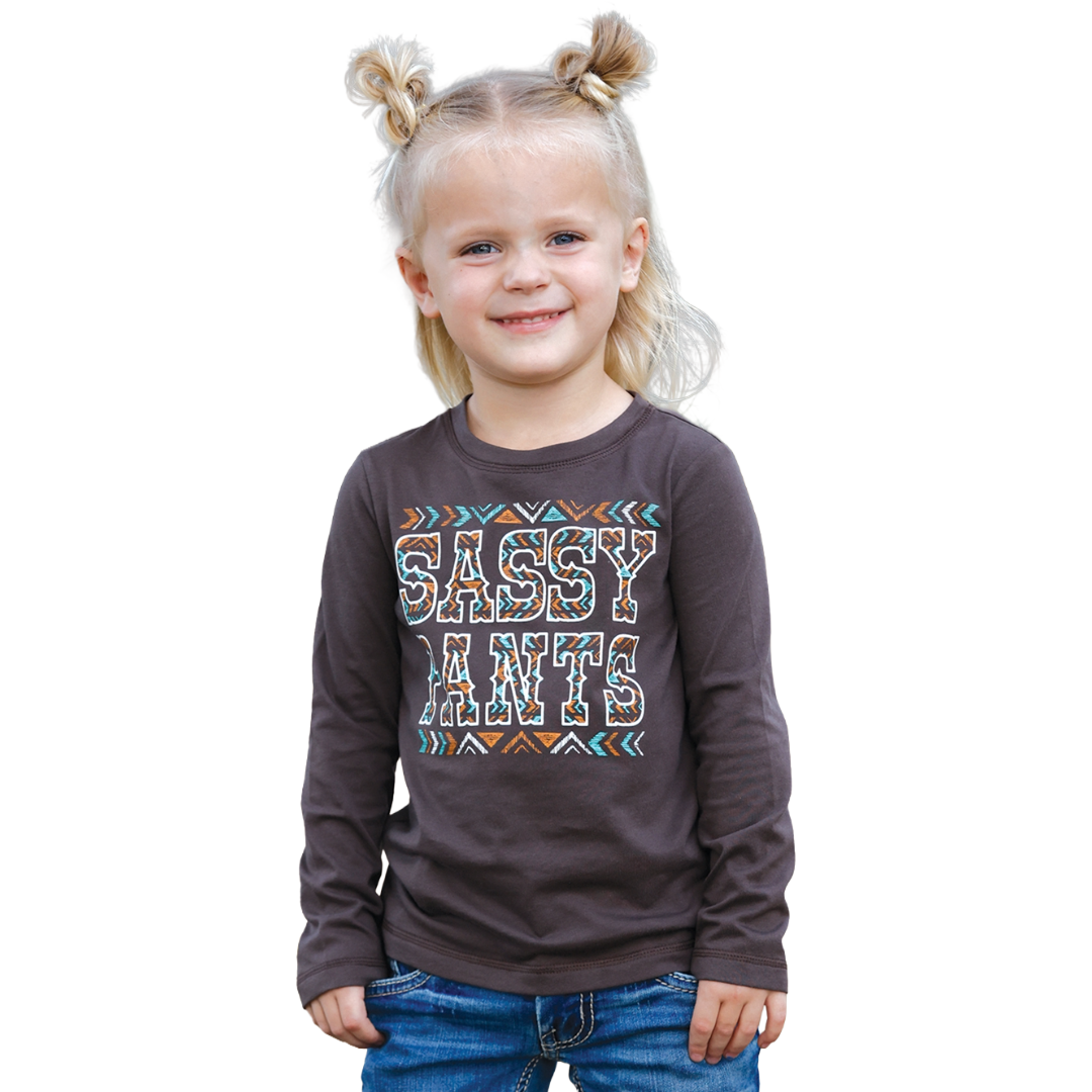Cruel Denim Toddler Girl's Brown 'Sassy Pants' Graphic T-Shirt CTK8860009