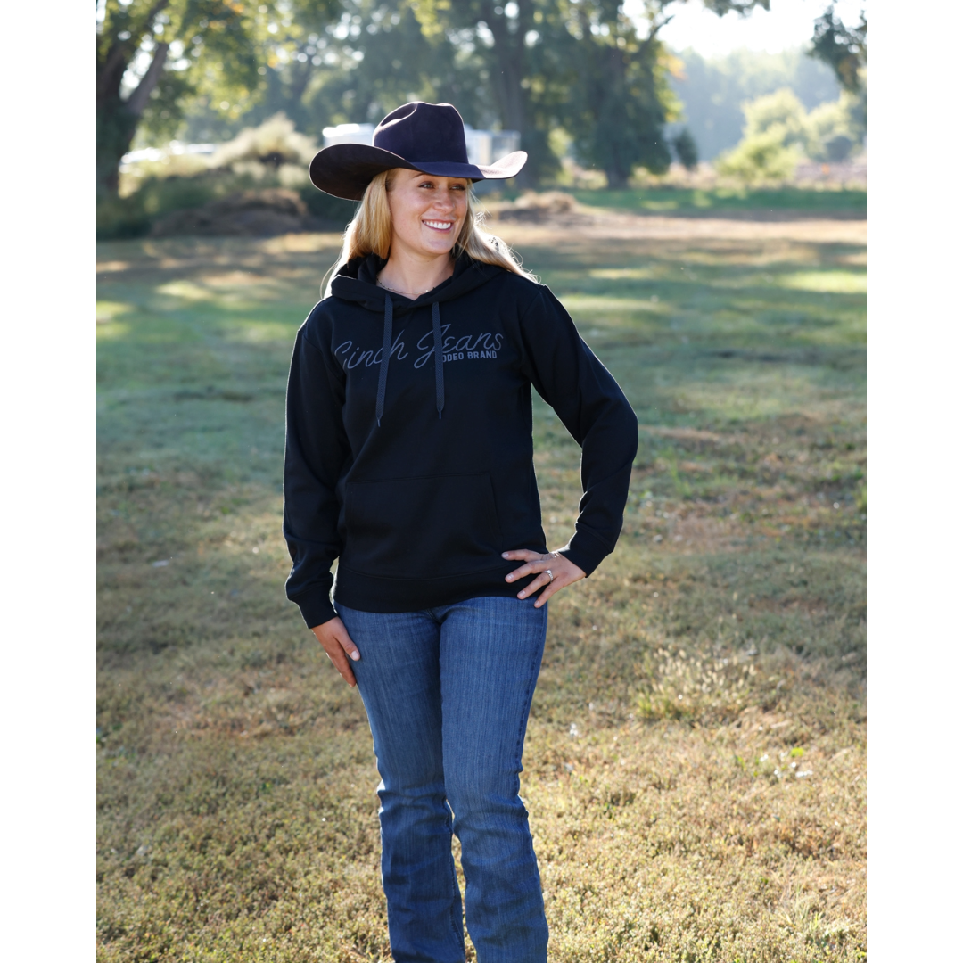 Cinch Ladies Black Fleece Graphic Pullover Hoodie MAK7924002
