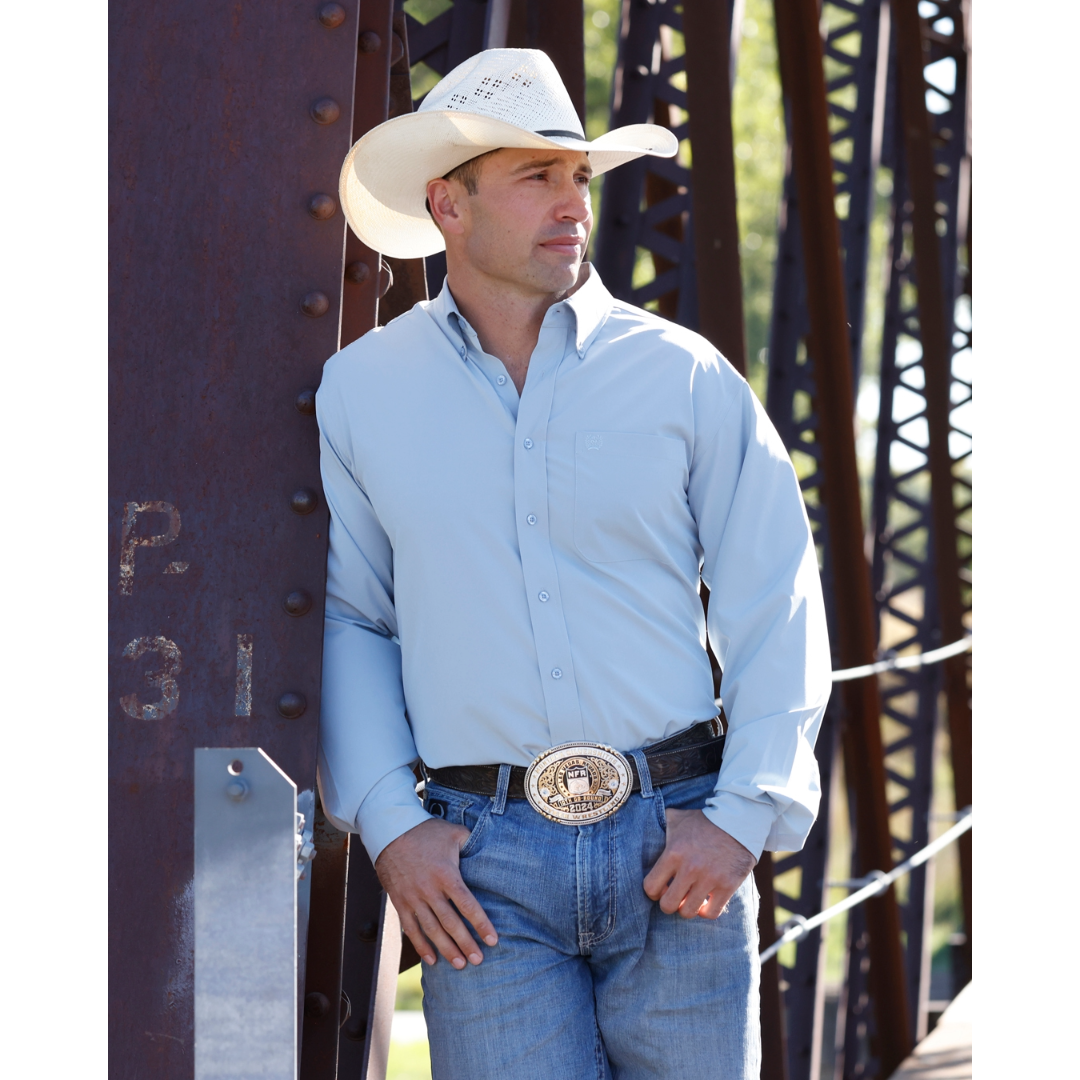 Cinch Men's Arenaflex Light Blue Button Down Shirt MTW1862046