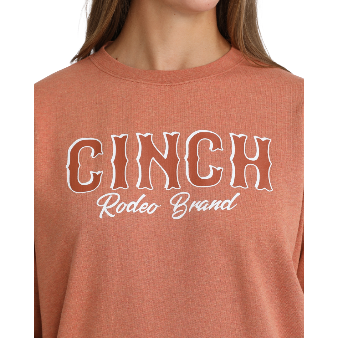 Cinch Ladies Orange Logo Graphic Fleece Sweatshirt MAK7905008