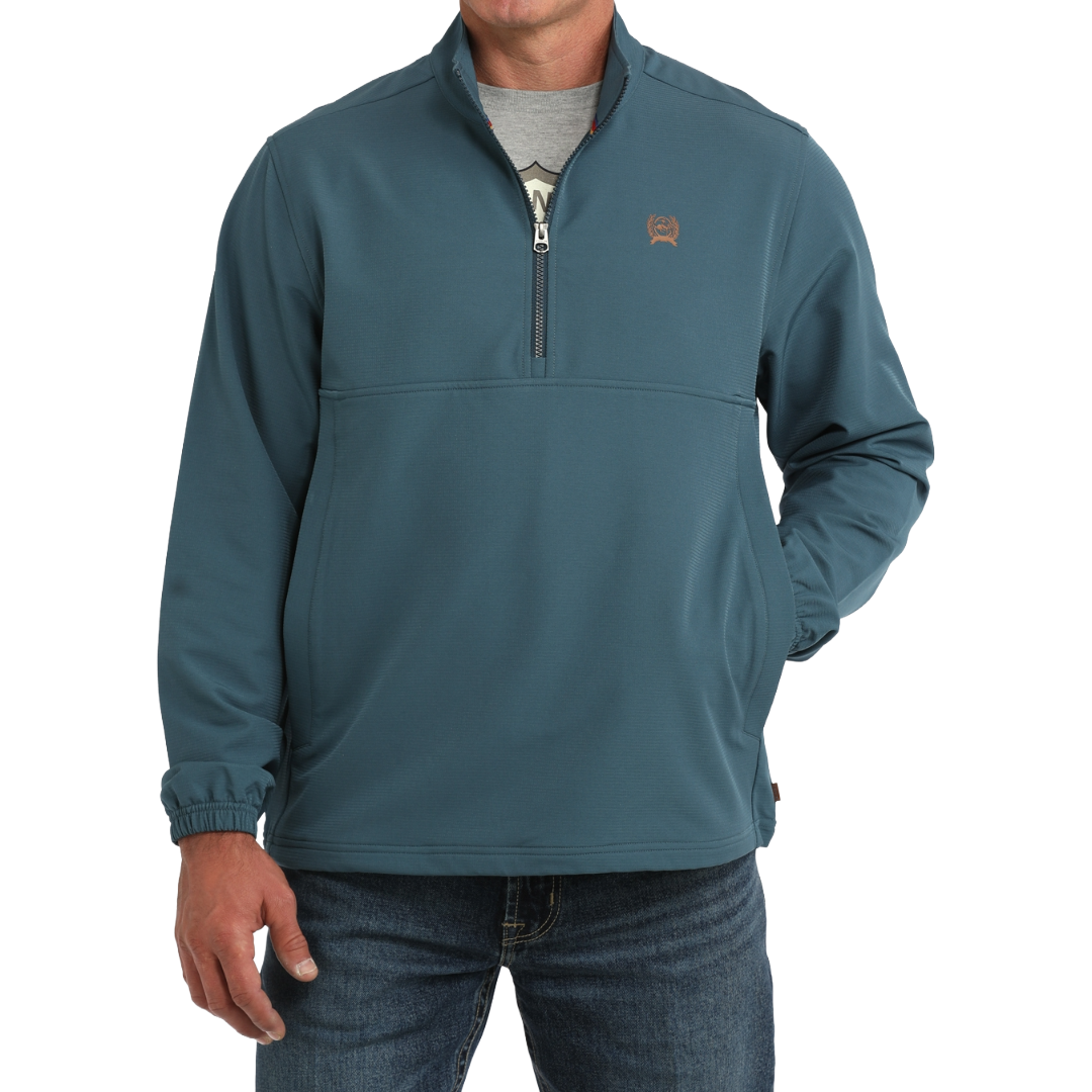 Cinch Men's Teal 1/4 Zip Windbreaker Pullover MWJ1935002