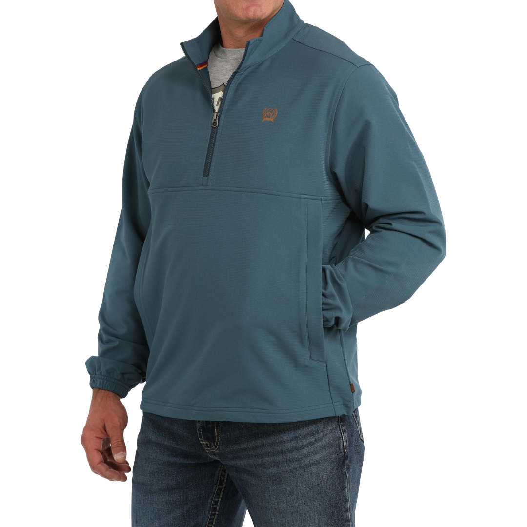 Cinch Men's Teal 1/4 Zip Windbreaker Pullover MWJ1935002