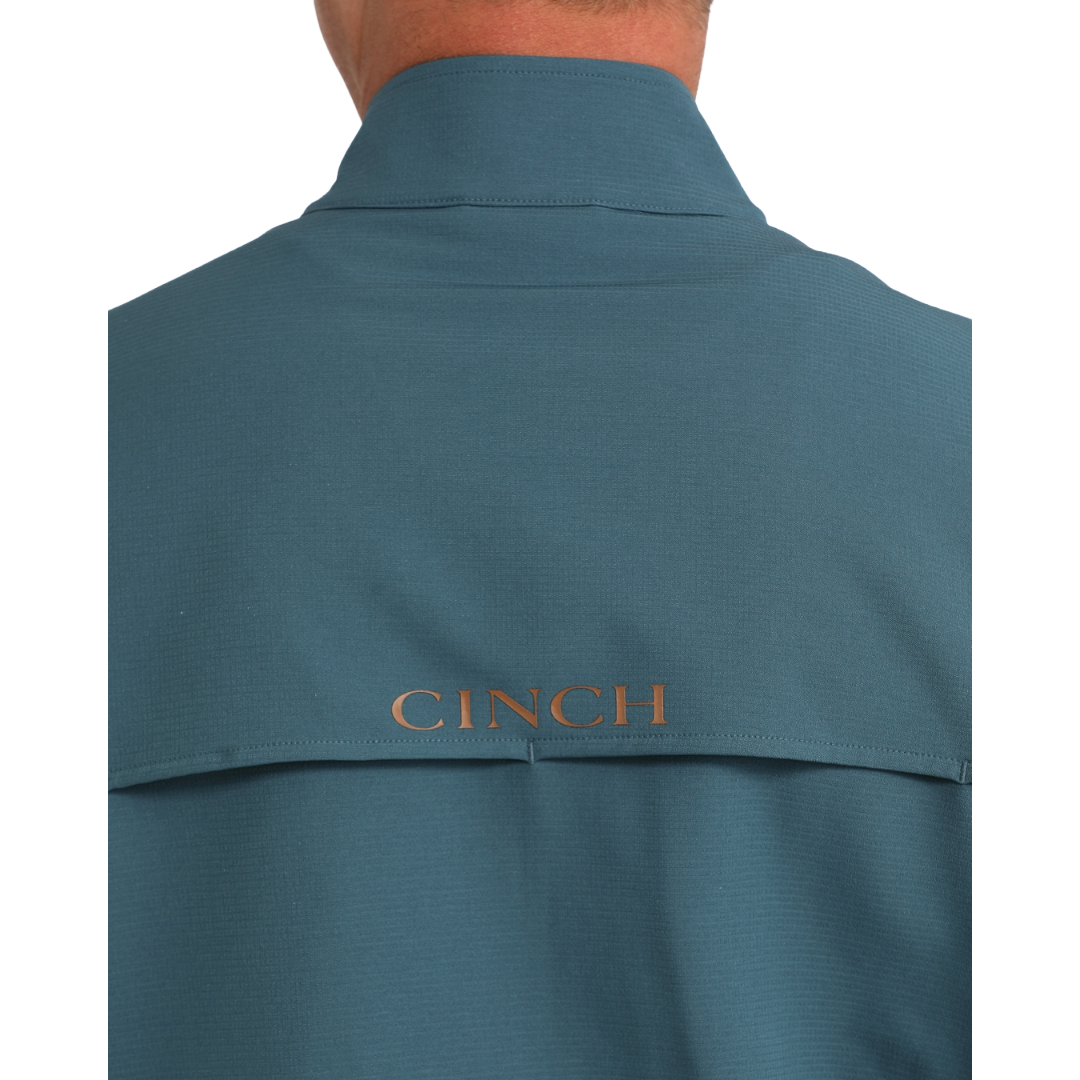 Cinch Men's Teal 1/4 Zip Windbreaker Pullover MWJ1935002