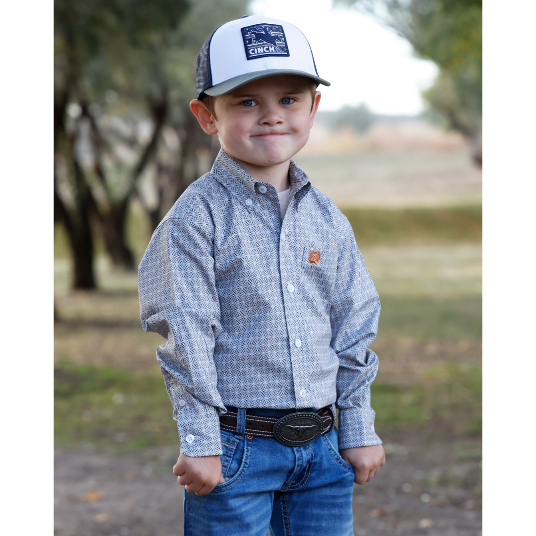 Cinch Infant Boy's Diamond Print Button Down Shirt MTW7062423