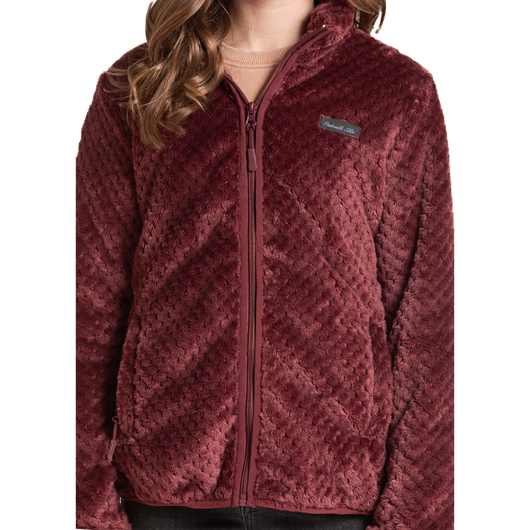 Rock & Roll Denim Youth Girl's Wine Sherpa Zip Jacket DG92C09297-63