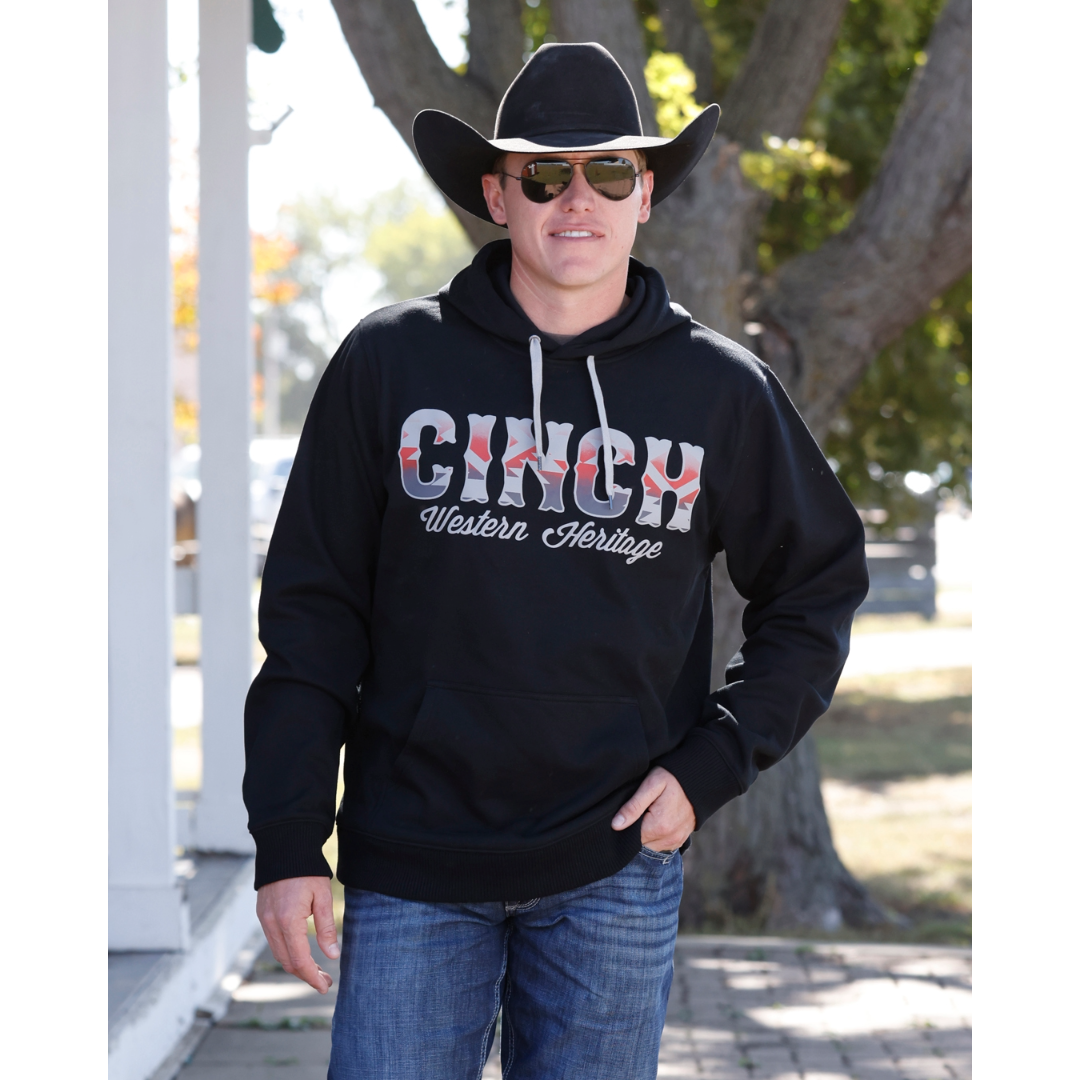 Cinch Men's Solid Black Logo Hoodie MWK1206034