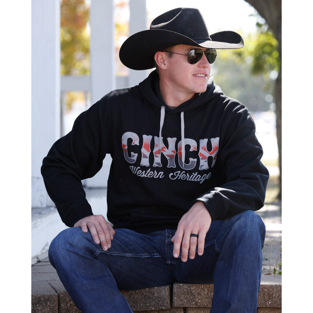 Cinch Men's Solid Black Logo Hoodie MWK1206034