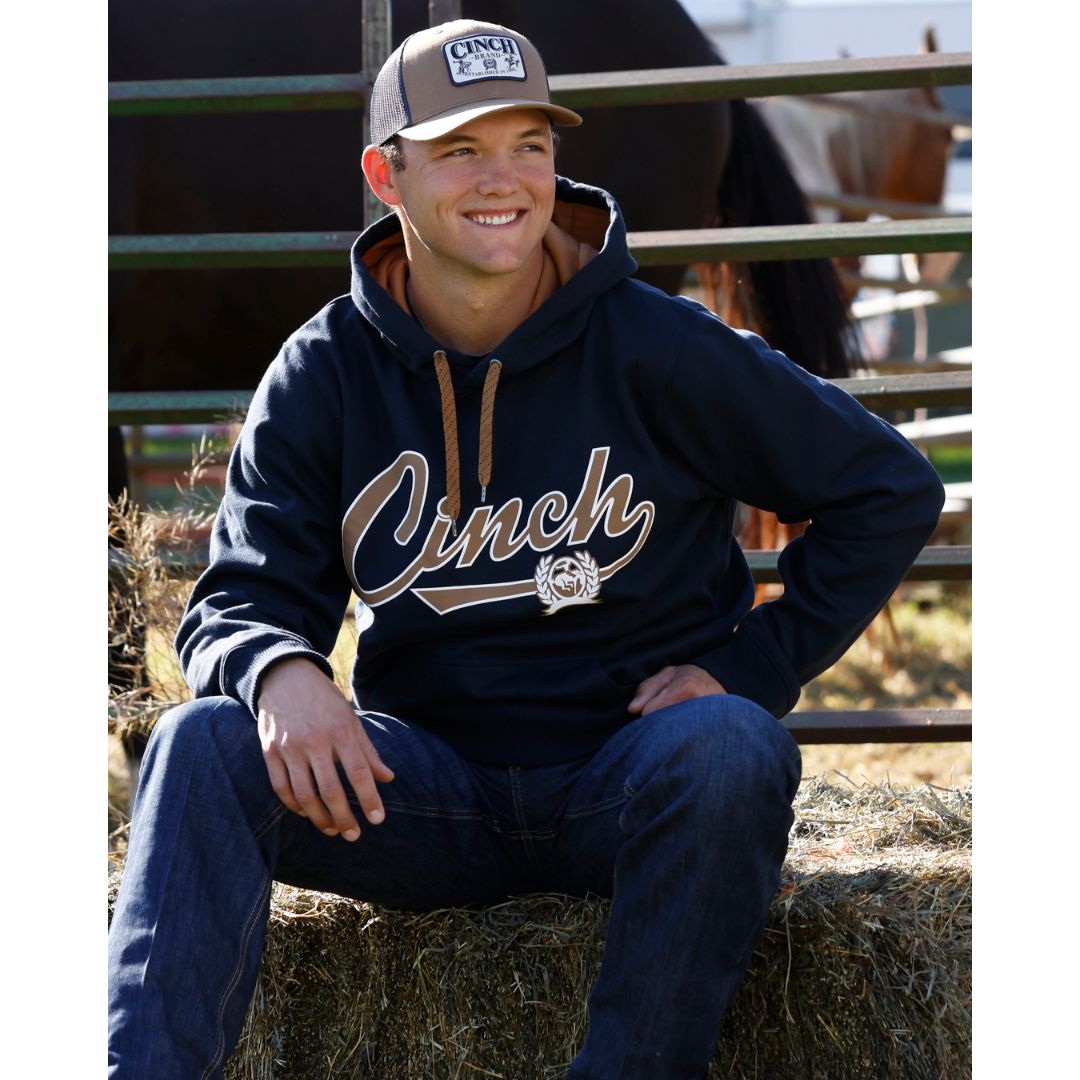 Cinch Men's Navy Fleece Logo Pullover Hoodie MWK1206036