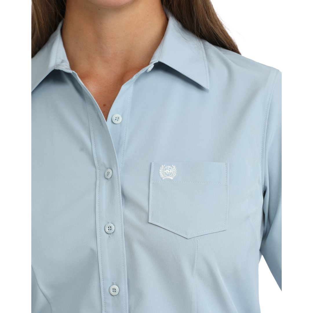 Cinch Ladies ArenaFlex Light Blue Button Down Shirt MSW9164278
