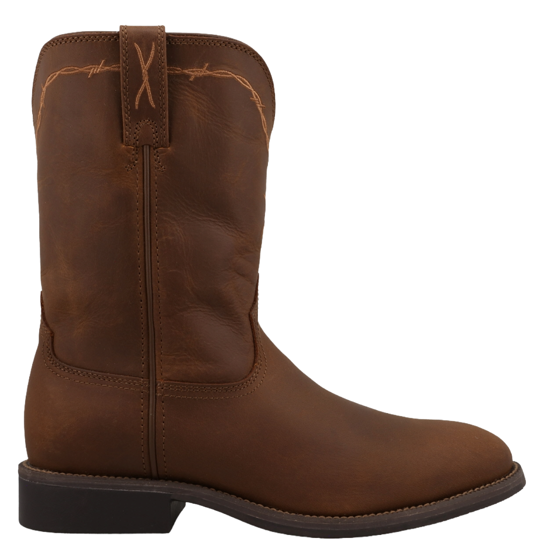Twisted X Men's 10" Roper Distressed Saddle Brown Western Boot MRP0004