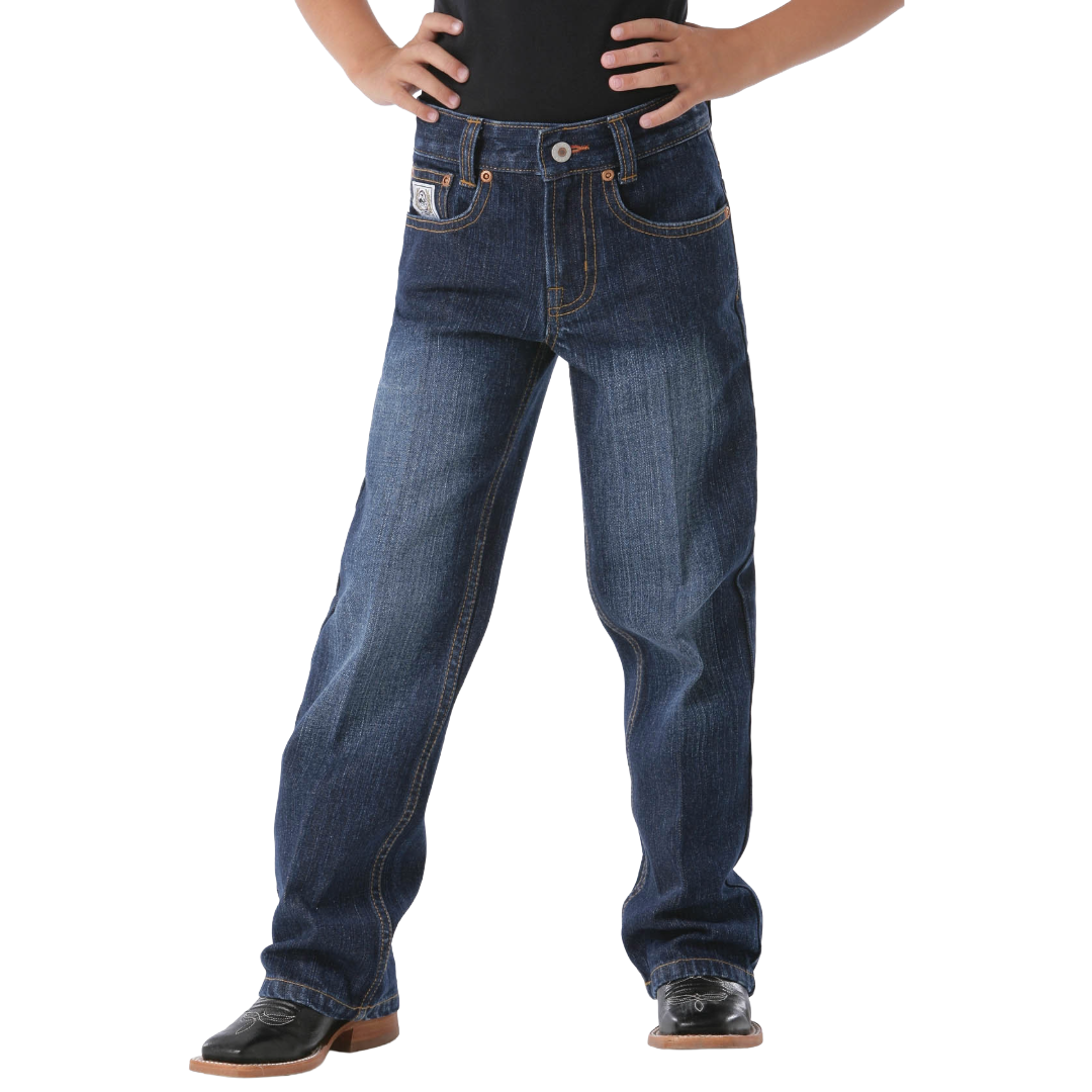 Cinch Youth Boy's White Label Dark Stone Straight Leg Denim Jean MB12882002