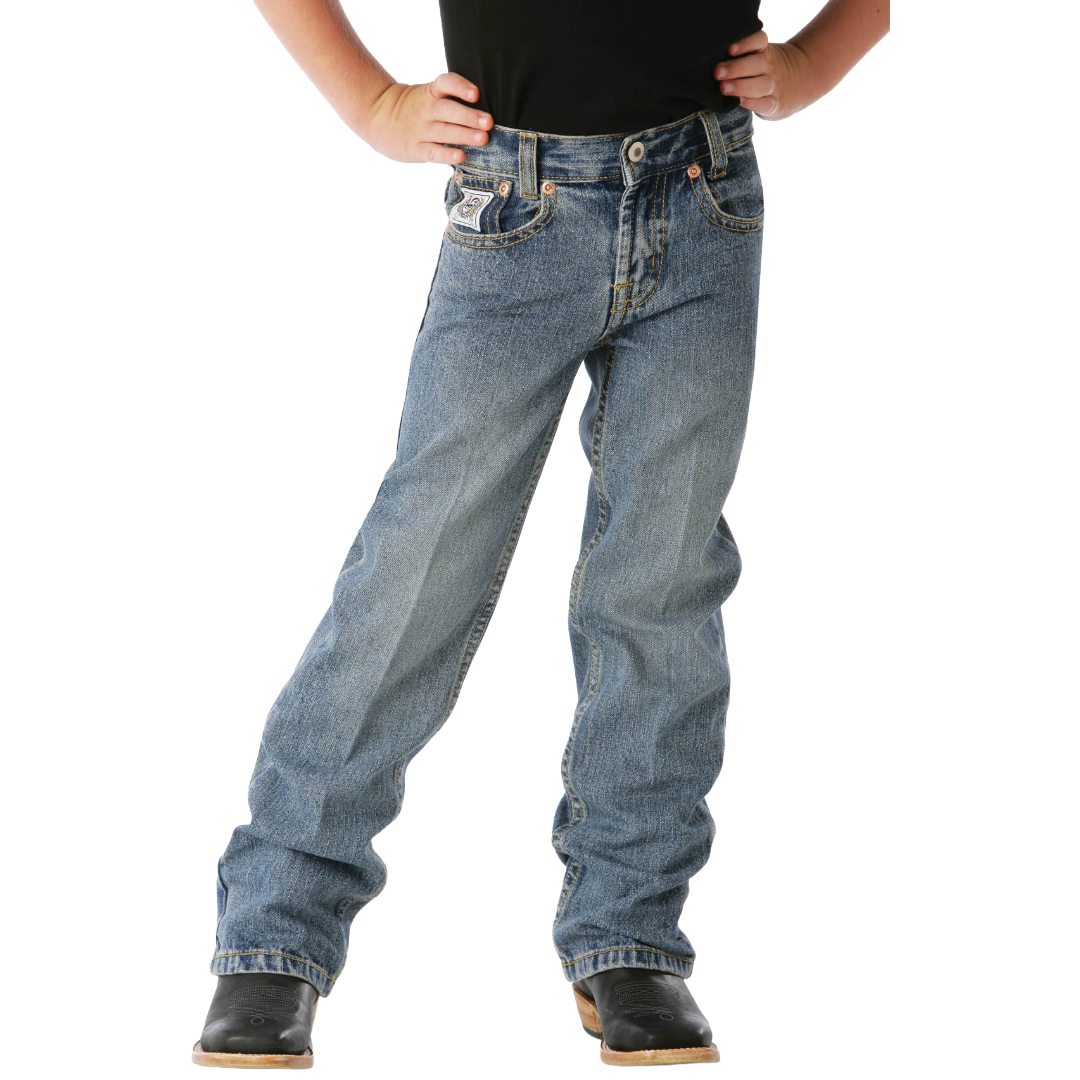 Cinch Youth Boy's White Label Medium Stone Straight Leg Denim Jean MB12882001