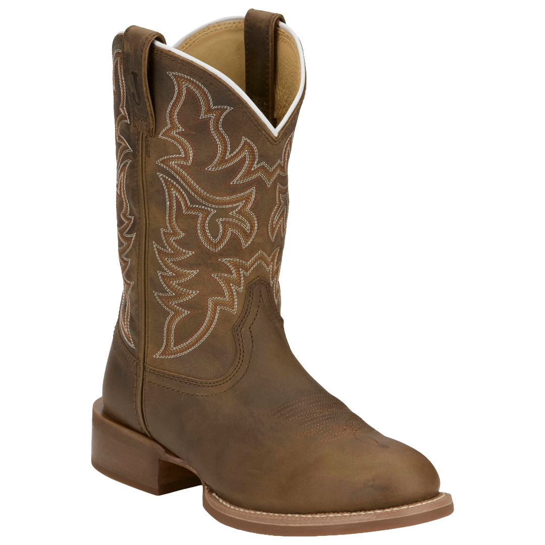 Justin Men's Wild Bill Khaki 11" Wide Round Toe Western Boot FN7351