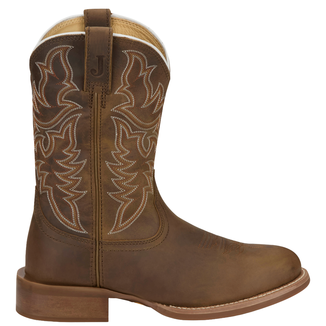 Justin Men's Wild Bill Khaki 11" Wide Round Toe Western Boot FN7351