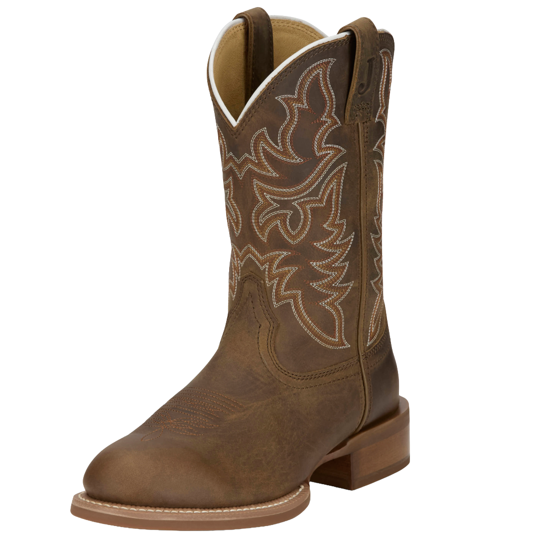 Justin Men's Wild Bill Khaki 11" Wide Round Toe Western Boot FN7351