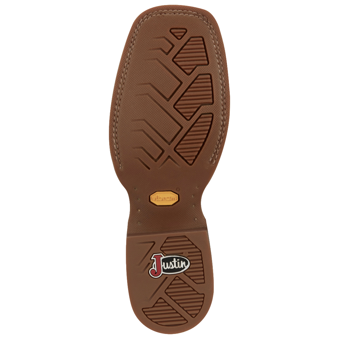 Justin Men's WAR DOG Brown 11" Wide Square Toe Western Boot FN7111