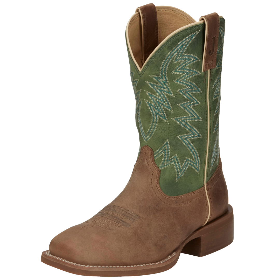Justin Men's War Dog Tan 11" Wide Square Toe Western Boot FN7110