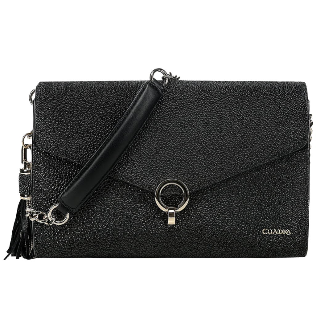 Cuadra Ladies Black Stingray Stitching Crossbody Bag DU821