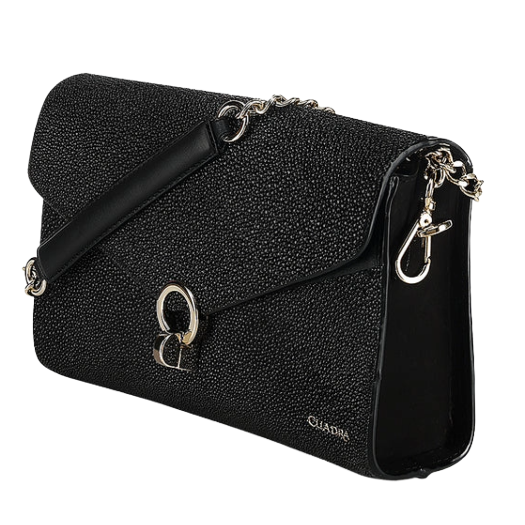 Cuadra Ladies Black Stingray Stitching Crossbody Bag DU821