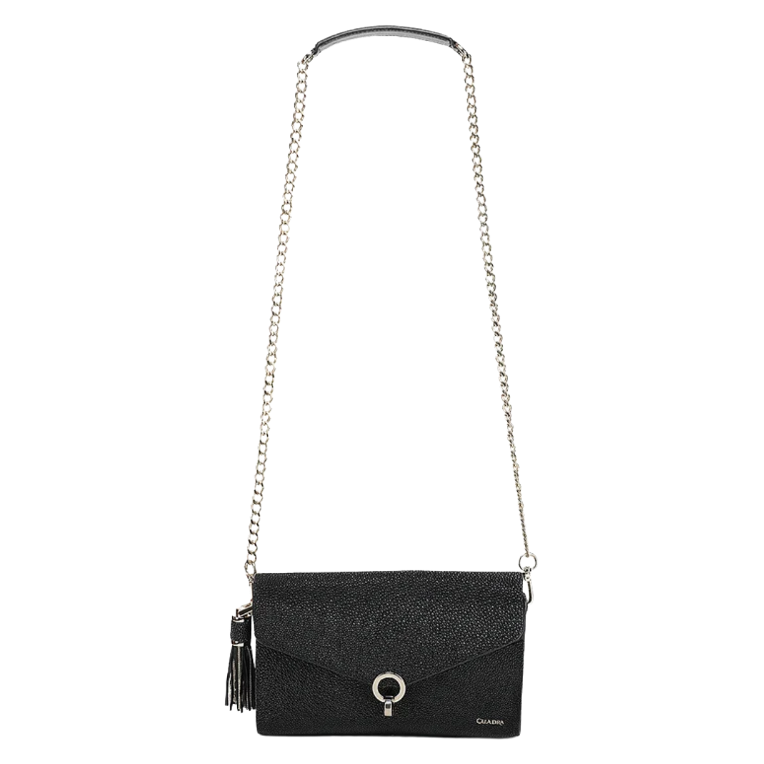 Cuadra Ladies Black Stingray Stitching Crossbody Bag DU821