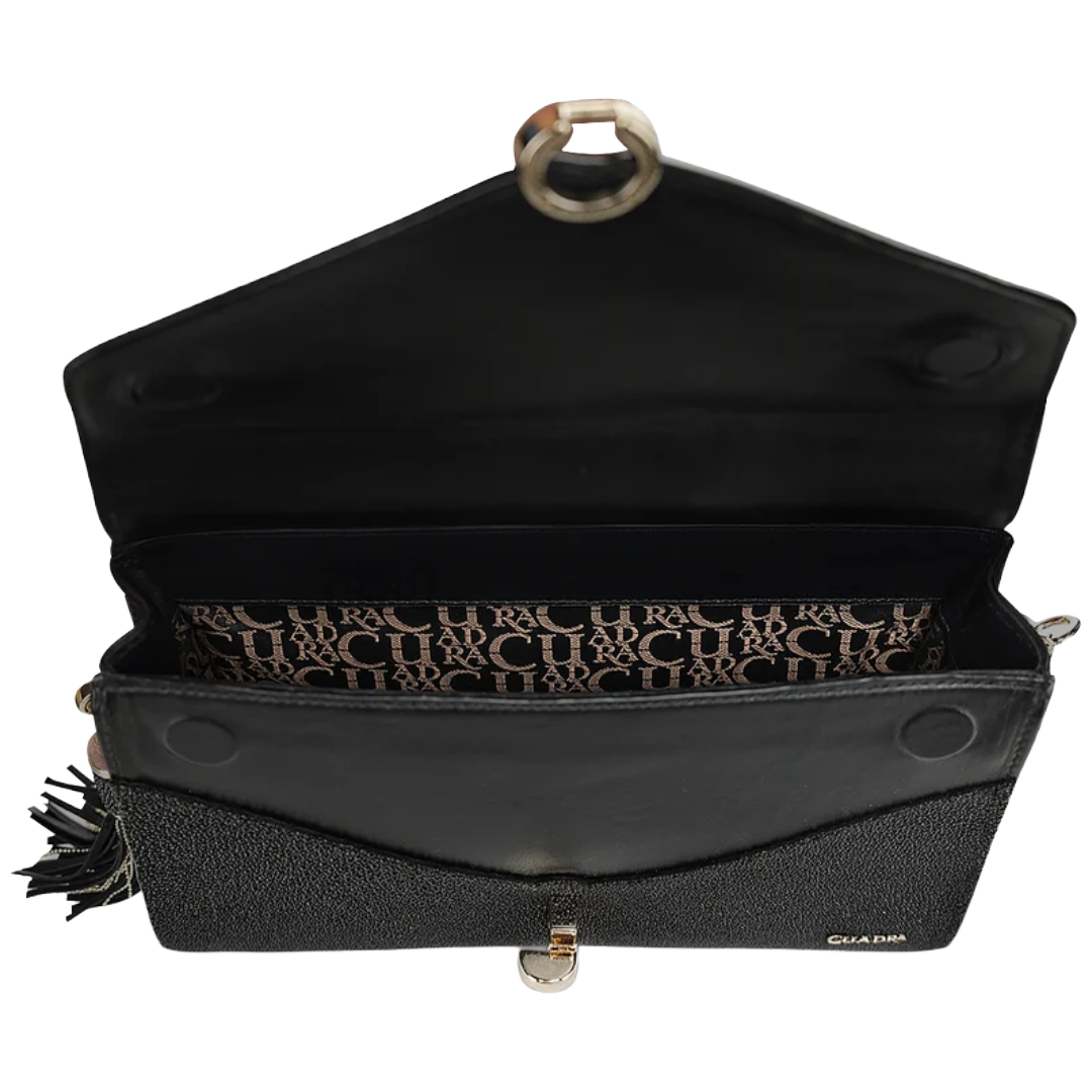 Cuadra Ladies Black Stingray Stitching Crossbody Bag DU821