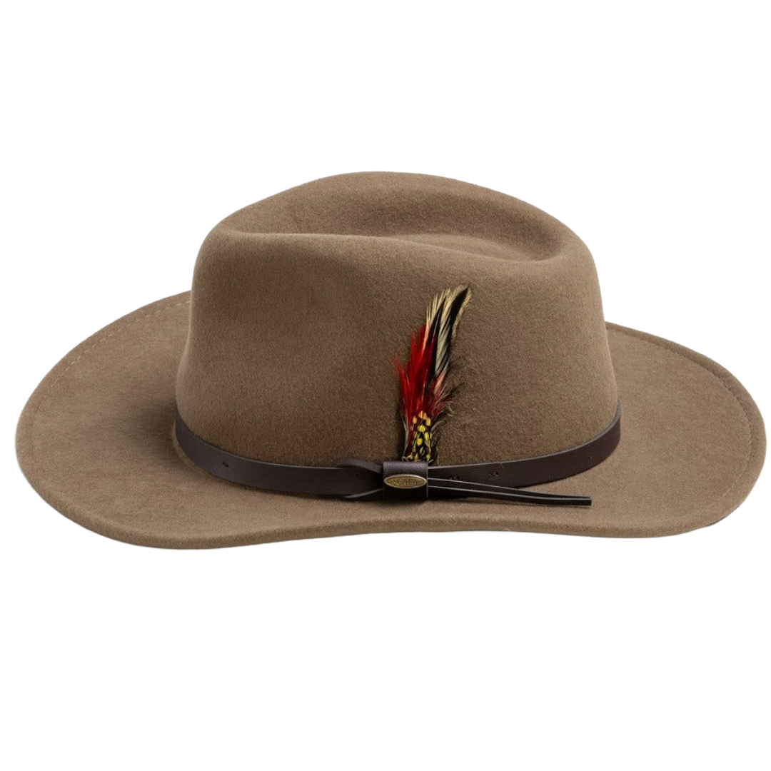 Scala Dakota Tan Crushable Wool Western Hat DF6-TAN