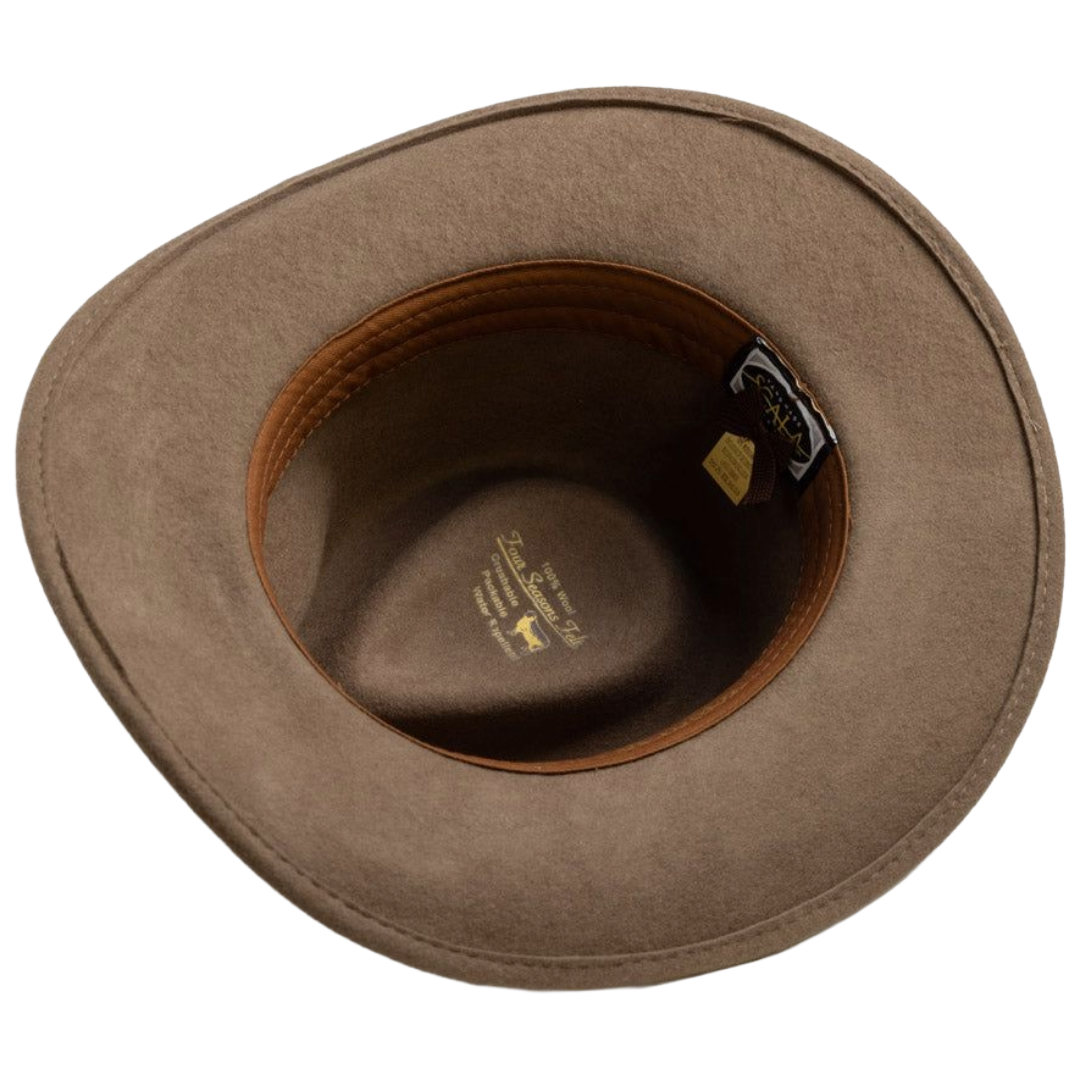 Scala Dakota Tan Crushable Wool Western Hat DF6-TAN