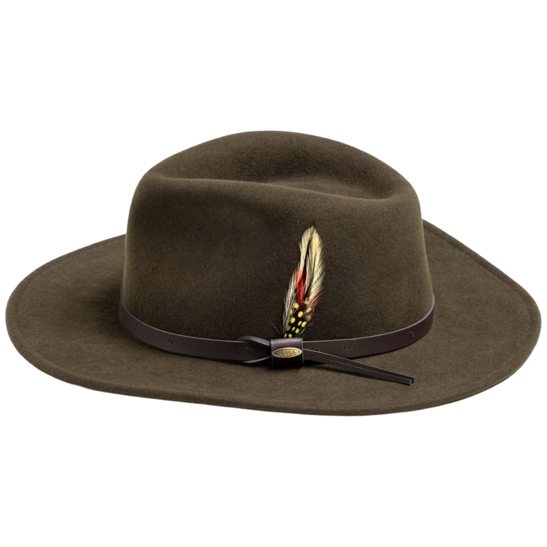 Scala Dakota Olive Crushable Wool Western Hat DF6-OLIVE