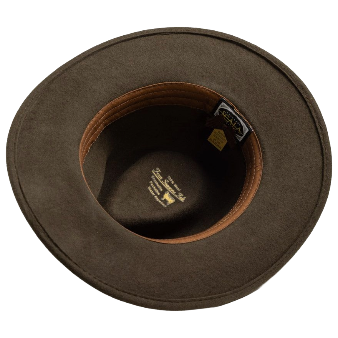 Scala Dakota Olive Crushable Wool Western Hat DF6-OLIVE