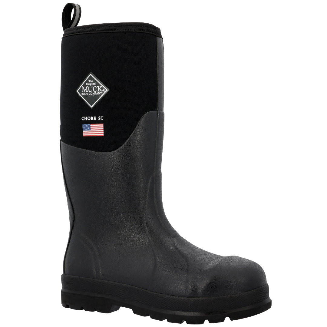 Muck Men's Chore Classic USA 16" Black Steel Toe Work Boot CHSUS00