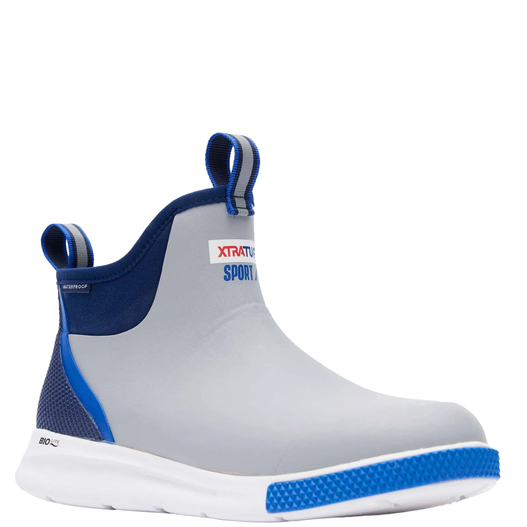 XTRATUF Men's Tailgate Grey 6" Ankle Deck Sport Boot ADSM4TP