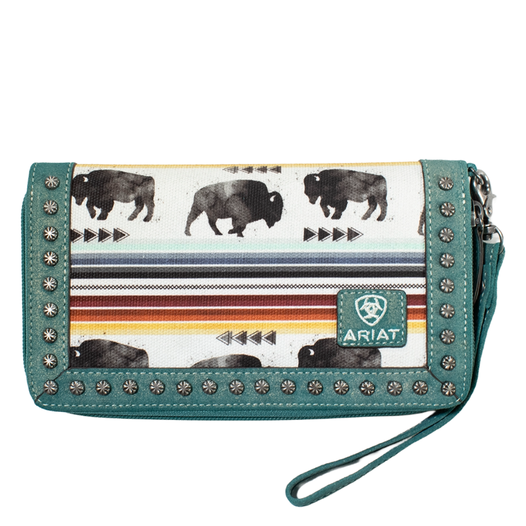 Ariat Ladies Multi Buffalo Stripe Clutch Wristlet Wallet A770015897