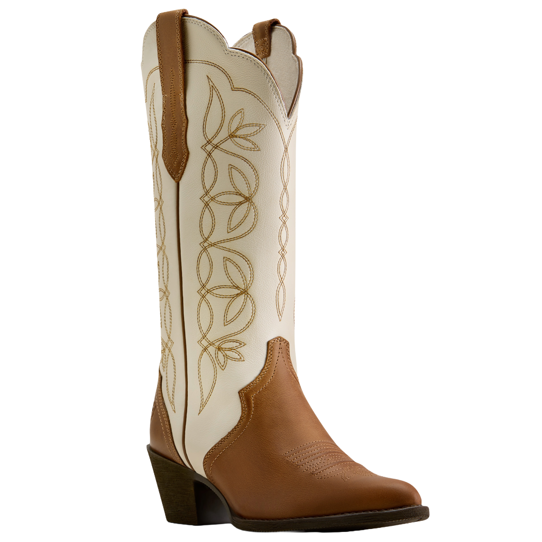 Ariat Ladies Heritage Blossom J Toe Wheat Brown Western Boot 10080319