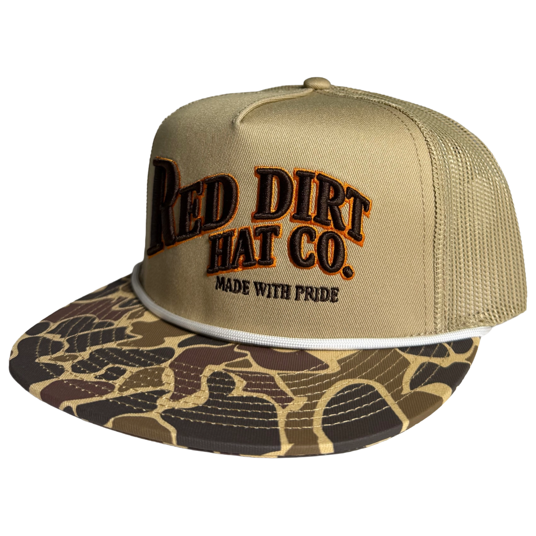 Red Dirt Hat Co. Old Skool II Duck Camo 5 Panel Trucker Cap RDHC-627