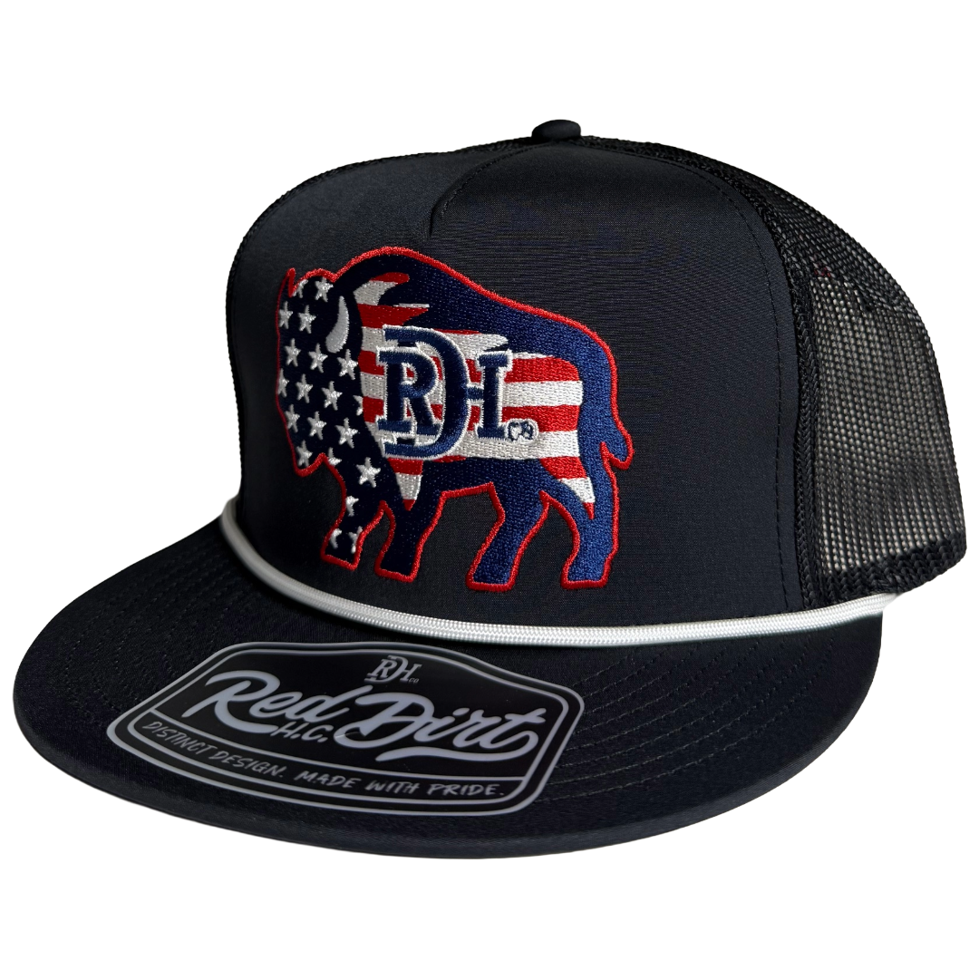 Red Dirt Hat Co. Two-Five-O Spirit Black Trucker Cap RDHC-633
