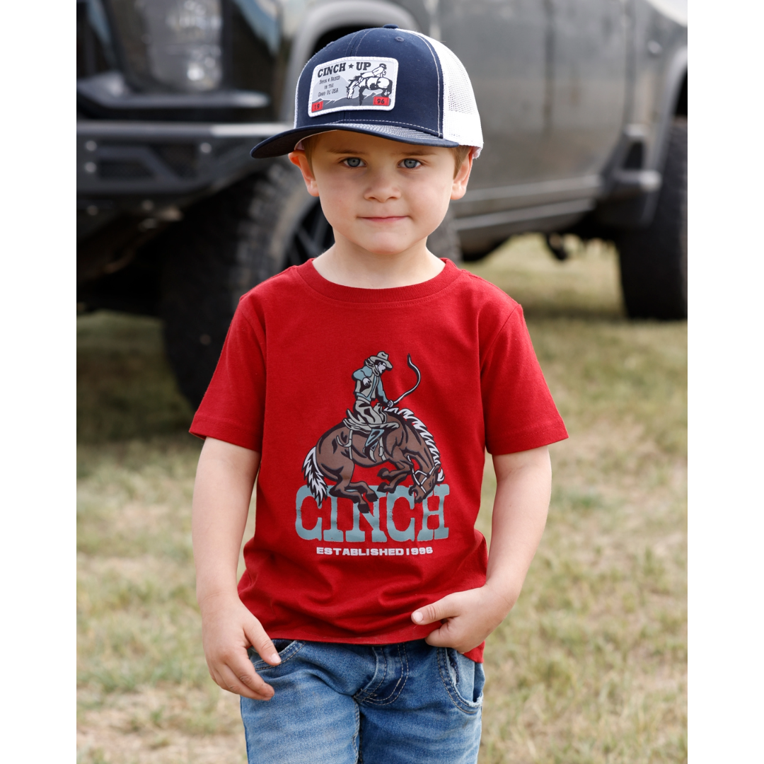 Cinch Youth Boy's Burgundy Red Graphic T-Shirt MTT7672073