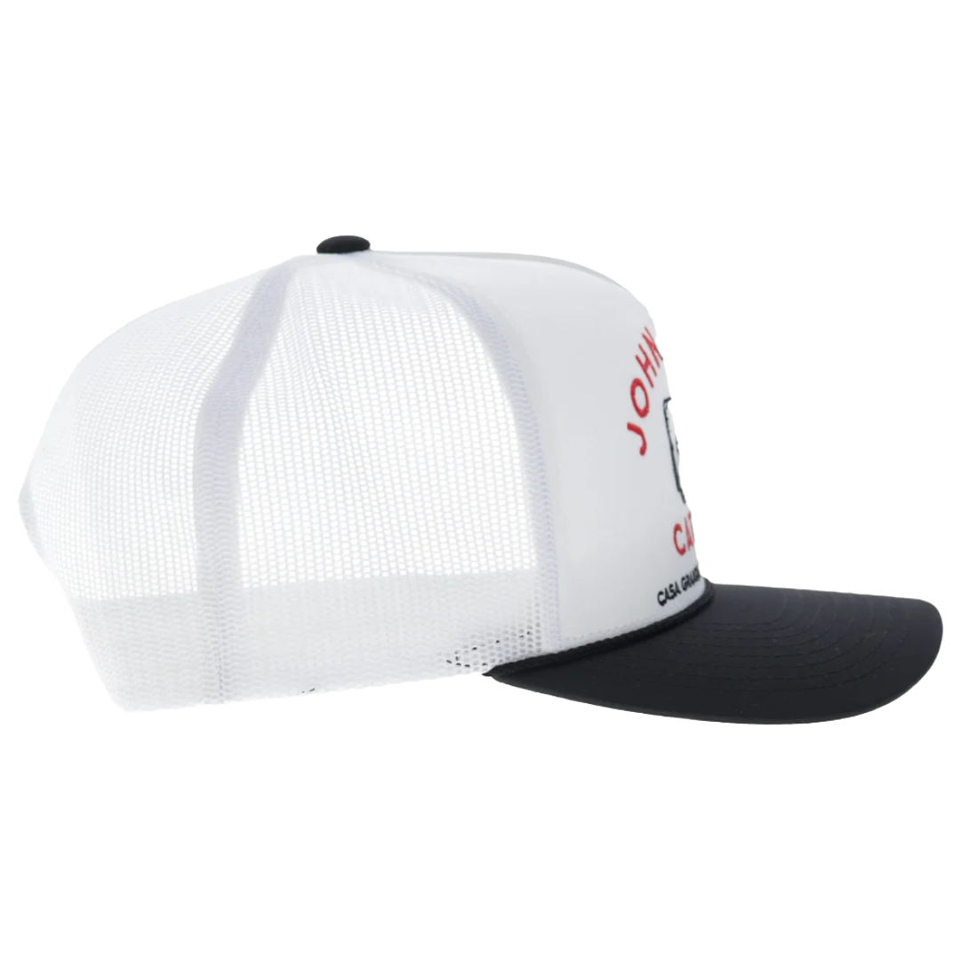 Hooey John Wayne White & Black 5-Panel Trucker Cap 2666T-WHBK