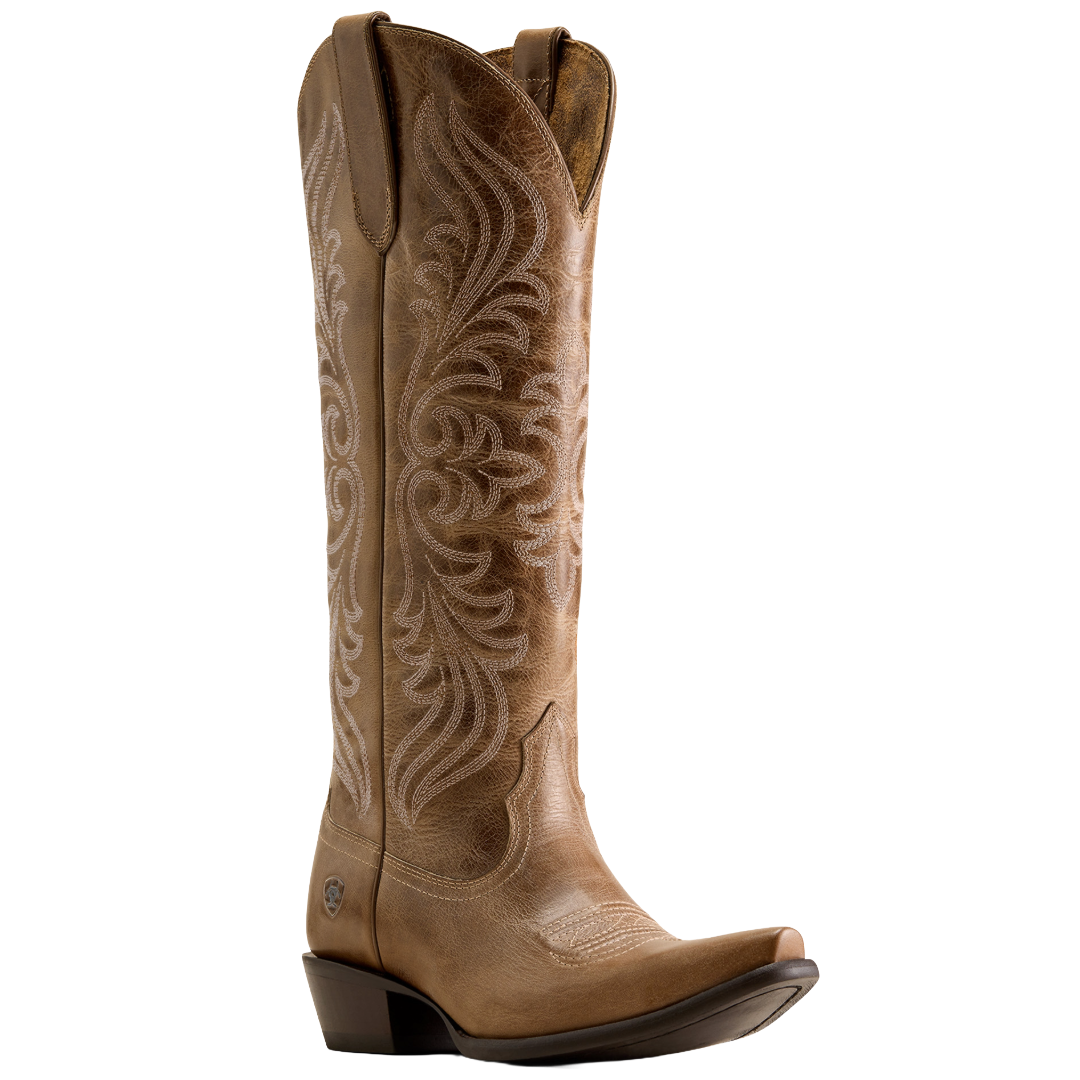 Ariat Ladies Calera Waxed Taupe X Toe Western Boot 10080314