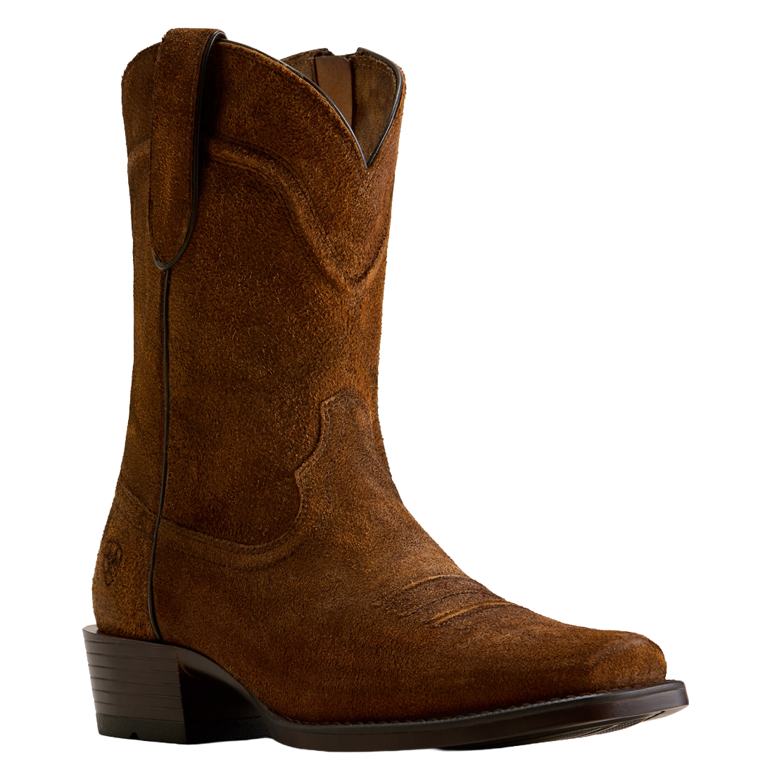 Ariat Men's Oliver Rusty Brown Suede Narrow Cutter Toe Western Boot 10080291