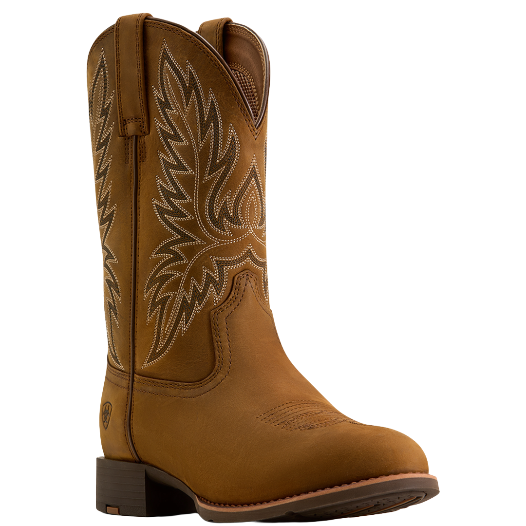 Ariat Men's Sport Stockman Distressed Brown U Toe Cowboy Boot 10080534